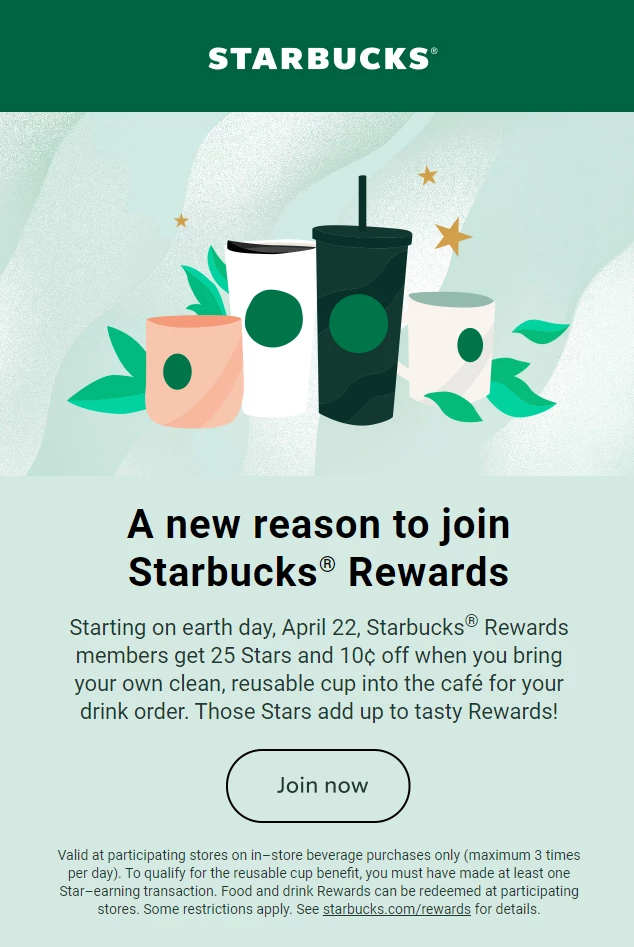 Starbucks reward program