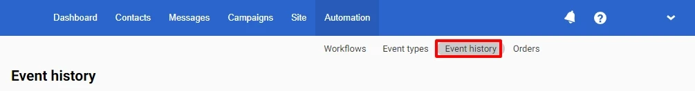 Go to the Event history Go to the Event histor